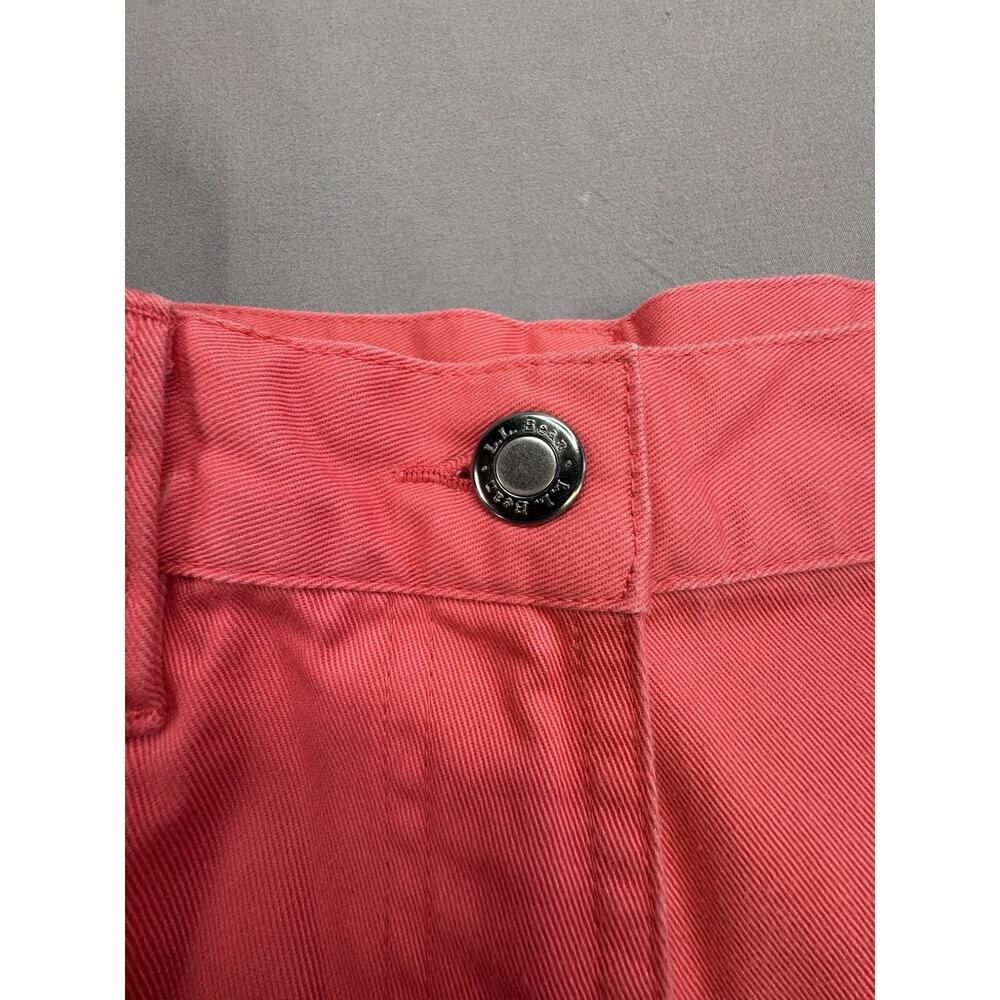 L.L. Bean Women's Shorts Size 14 Regular Coral Red Cotton Twill Chino Flat Front - Picture 3 of 8